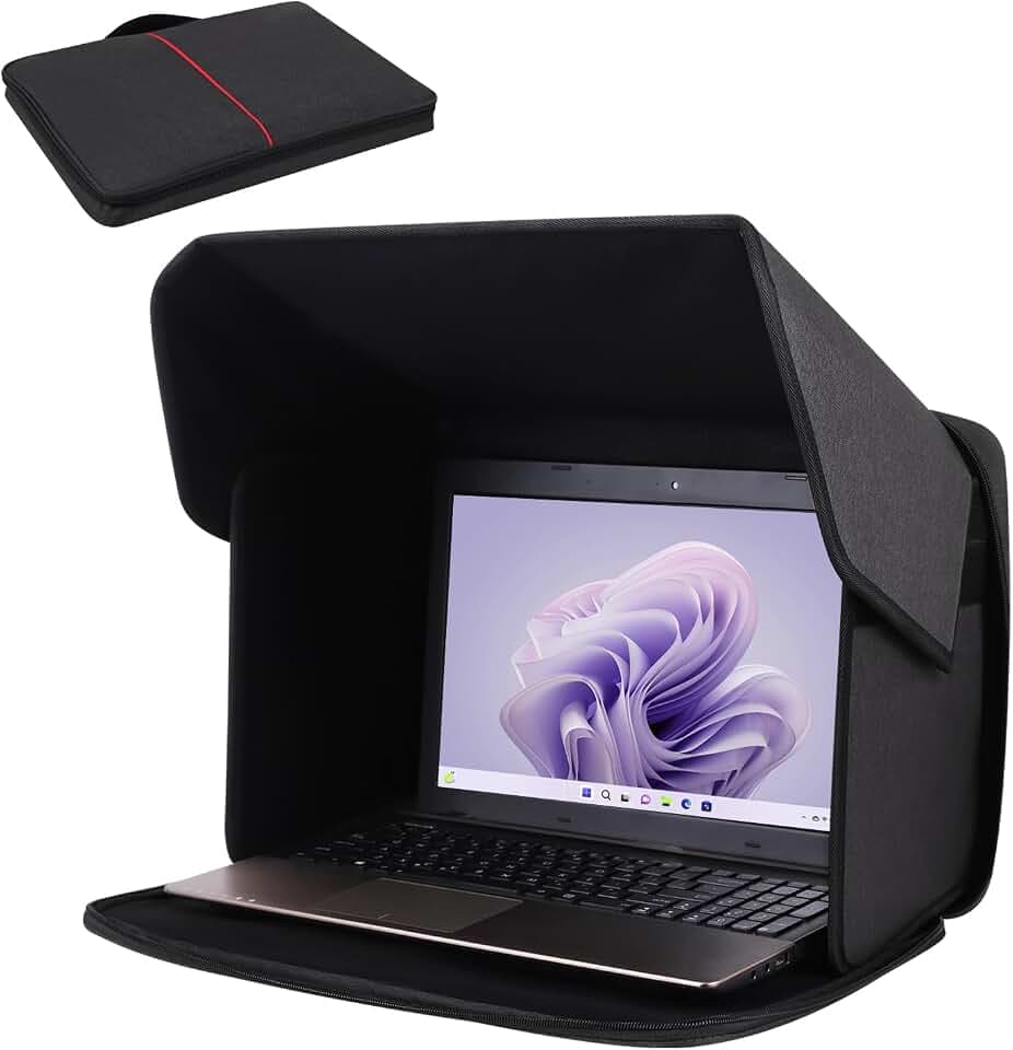 Laptop Sun Shade,Laptop Sun Glare Shield Privacy Cover for Working Outside