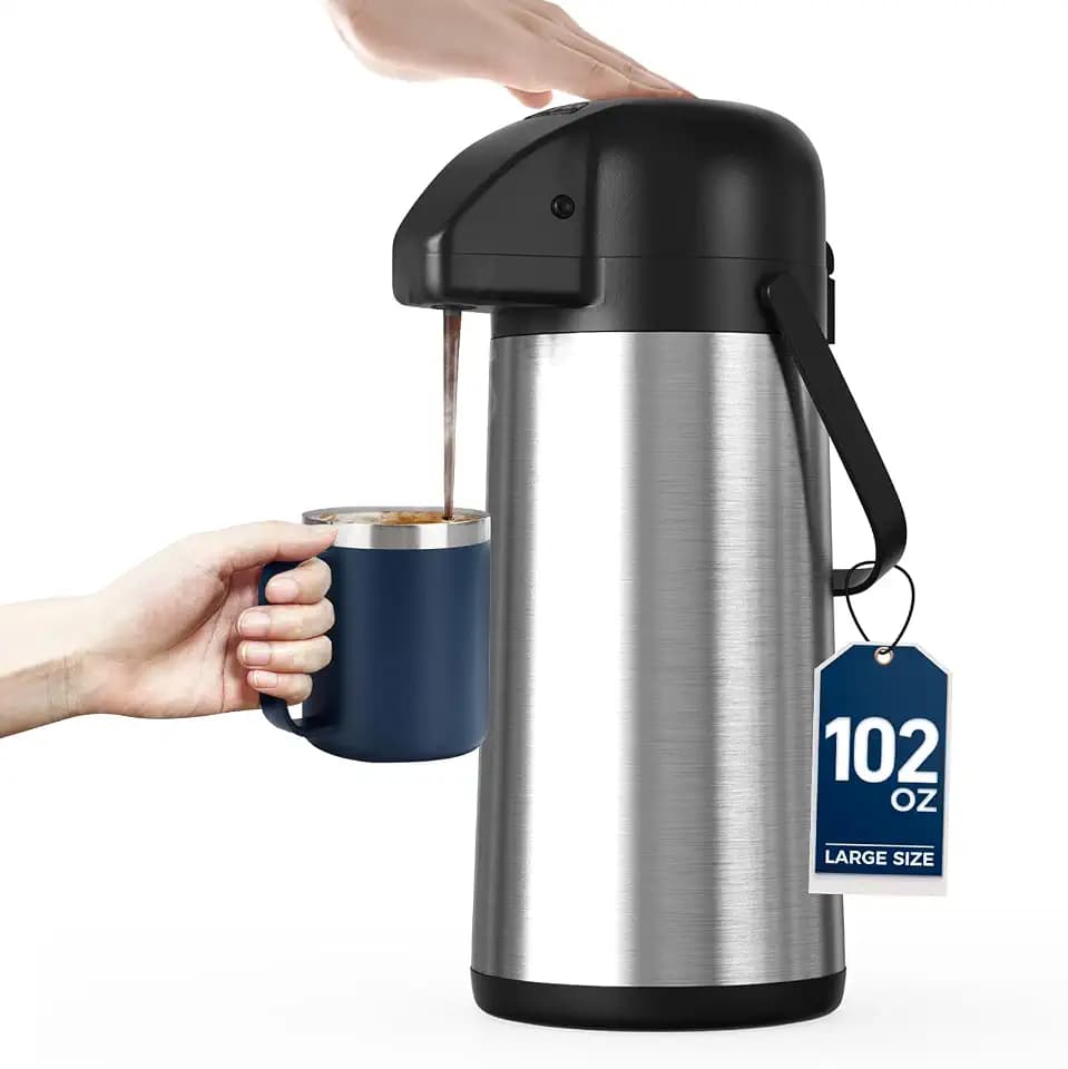 Coffee Carafe for Keeping Hot, 102OZ / 3L Airpot Coffee Dispenser with Pump
