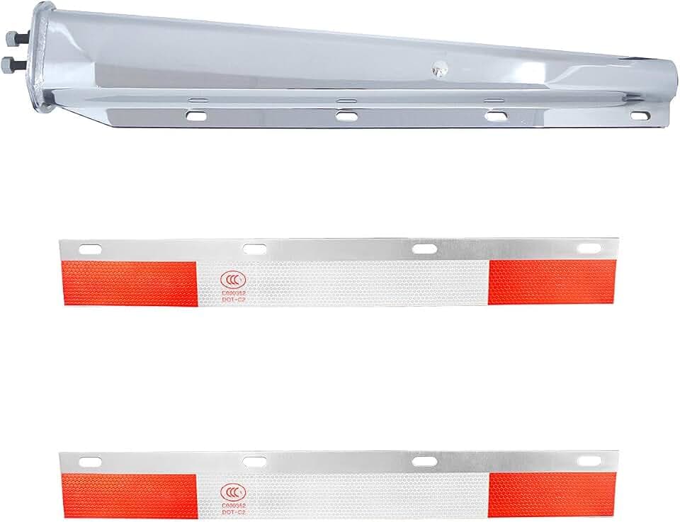 United Pacific 47041 30” Spring Loaded Mud Flap Hangers w/Conspicuity Reflector, 1-1/8" Bolt Pattern, Enhanced Internal Spring Design – Chrome – Pack of 2