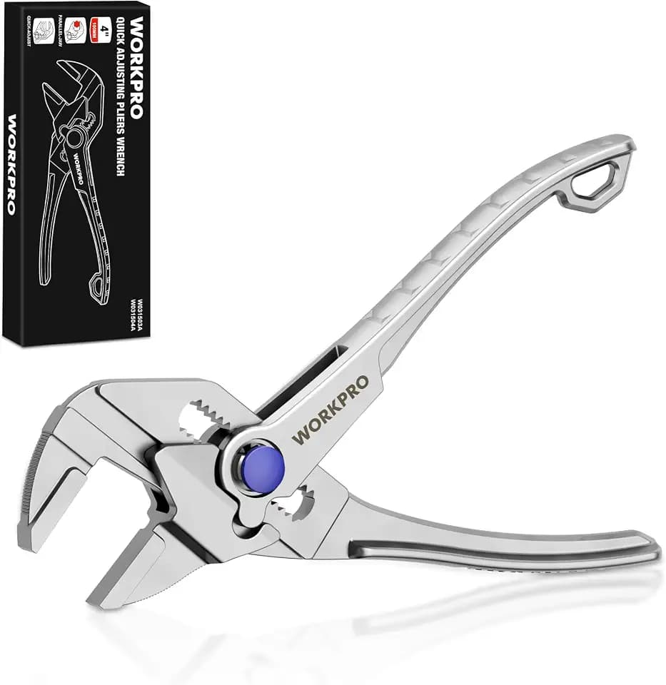 WORKPRO Mini Pliers Wrench, 4-Inch Wrench Pliers with Smooth Parallel Jaws