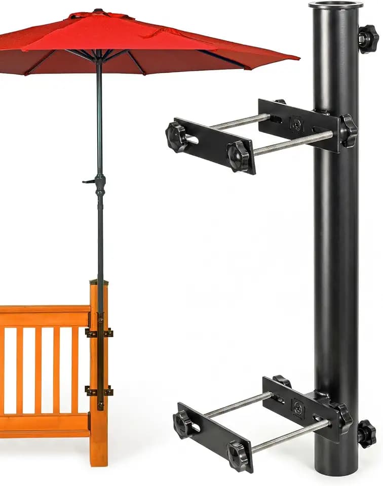 304 Stainless Steel Umbrella Holder, Deck Umbrella Mount, Post Black