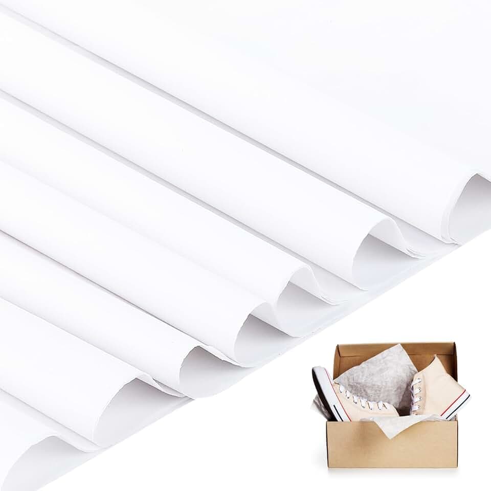 200Pcs White Acid Free Tissue Paper Bulk for Storage Packaging 20×30 Inch