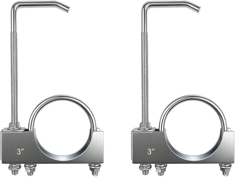 Exhaust Clamp with Hanger fit 3 Inch Universal Exhaust Pipe Rear Muffler Hanger for Car Truck (2PCS)