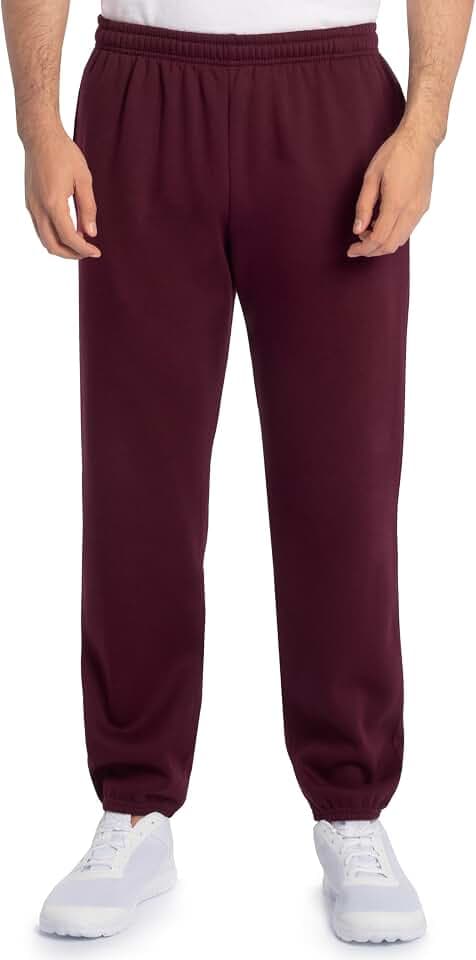 Fruit of the Loom Eversoft Fleece Elastic Bottom Sweatpants with Pockets, Relaxed Fit, Moisture Wicking, Breathable