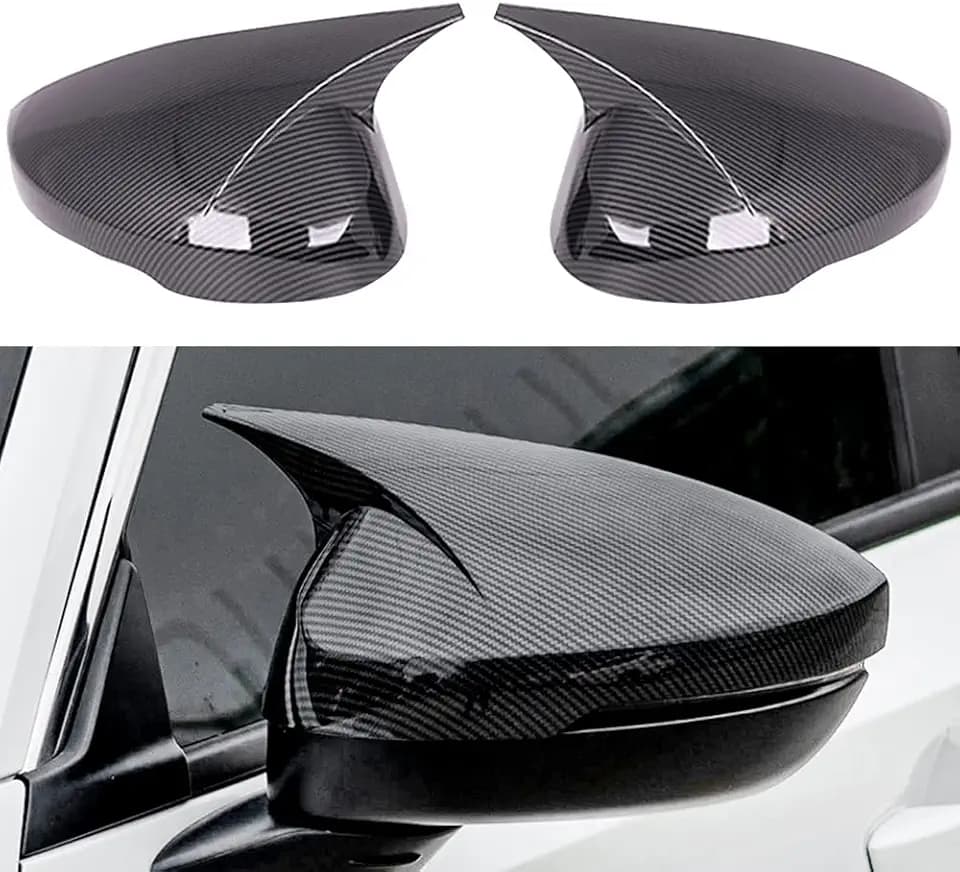 XITER 2PCS Side Mirror Covers for Honda Civic 2022-2026, 11th Gen Ox Horn Mirror Caps, ABS Carbon Fiber Exterior Trim