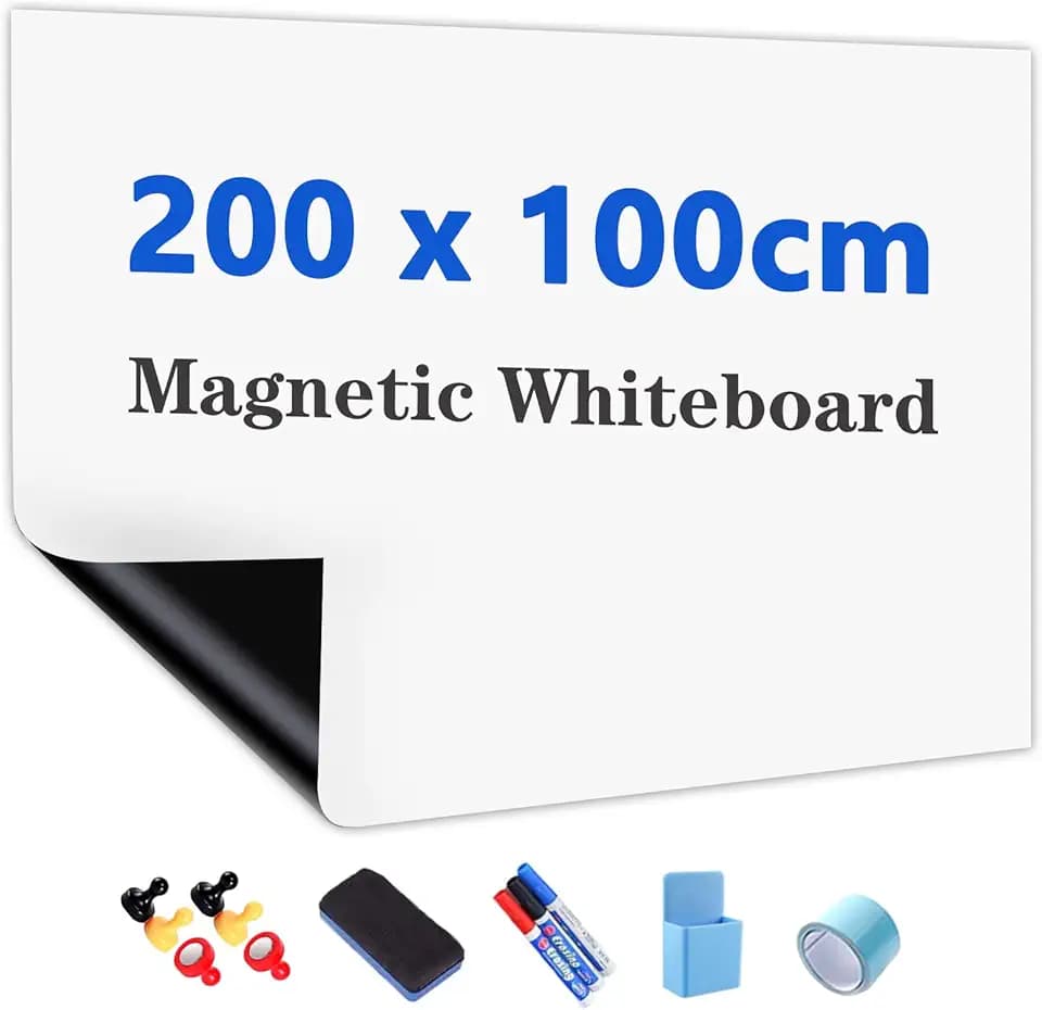 JOMUSAGA Whiteboard Folie, 200 x 100 cm, magnetisch und selbstklebend