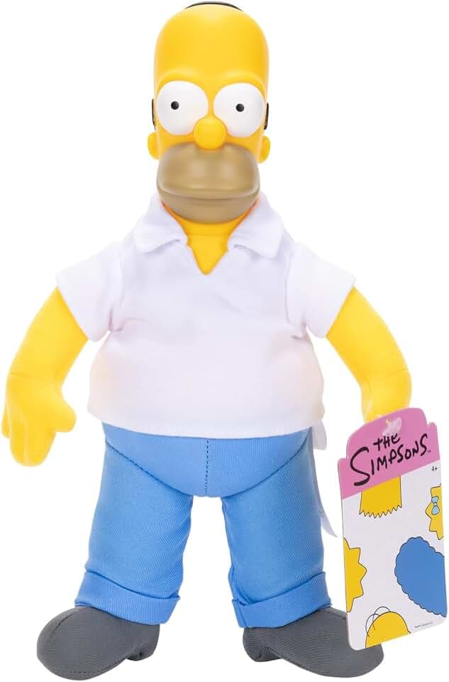 Der Simpsons-Homer-Plüsch, 25 cm, offiziell lizenziert, weicher Plüsch-Homer mit geformtem Kopf, sehr detailliertes und ausdrucksstarkes Design, sammeln Sie die gesamte Simpsons-Familie