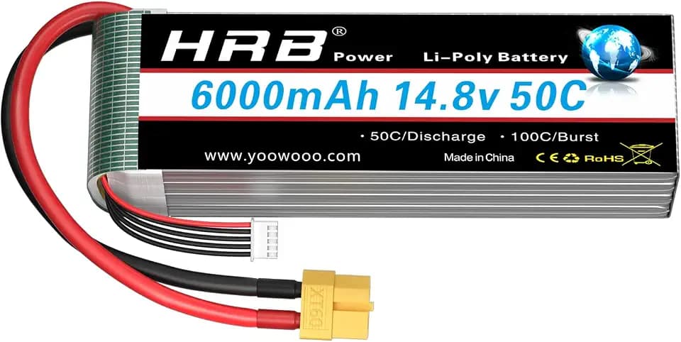 HRB 14.8V 6000mAh 4S Lipo Akkupack 50C mit XT60 Stecker für RC Flugzeug, RC Helikopter, RC Auto, RC Truck, RC Boot