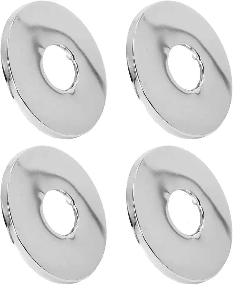 Rosetten Für Duscharmaturen 3/4" 27mm x 80mm x 5mm in Höhe 4tlg, Rosette Wasserhahn Innenhahn ø 26mm, Rosetten Für Armaturen Duscharmatur Silber (Silber, Ø 80 mm x 5 mm)