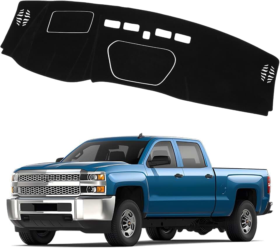 CARTIST Dash Cover for 2019-2025 Chevy Silverado /2019-2023 GMC Sierra 1500 2500HD 3500HD Accessories (Only fit Dashboard with Open Bin and HUD)(Not Fit for 13.4 inch Navigation)