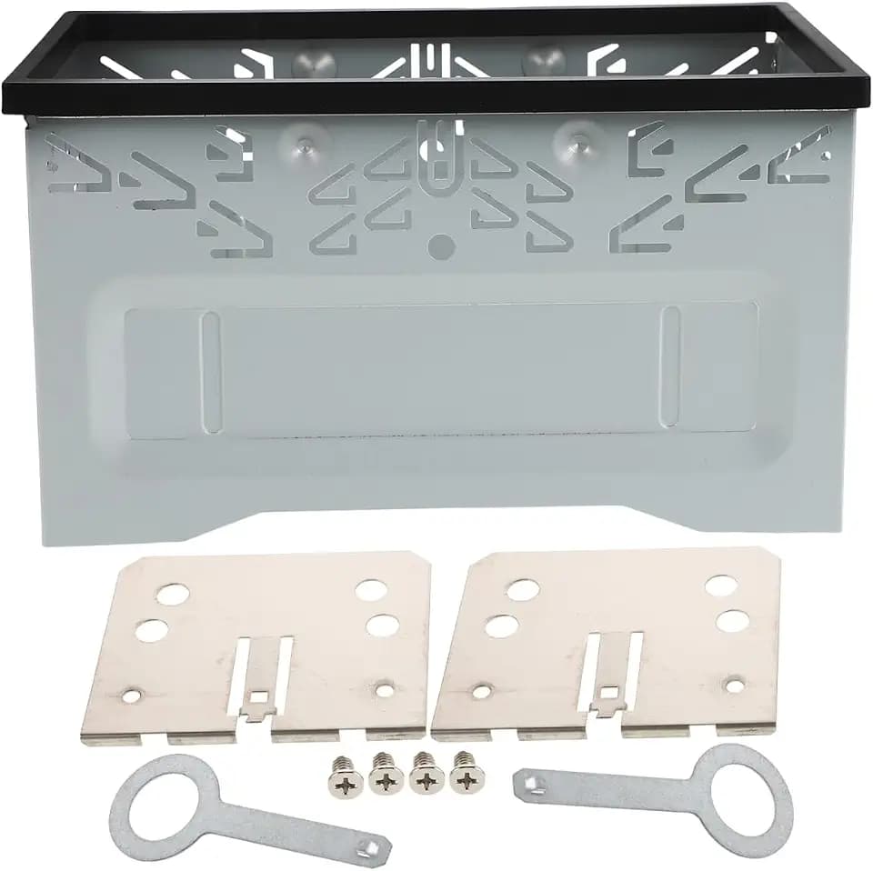 Angoily Double Din Installation Kit, Universal Double DIN Car Stereo Cage, Car Stereo Mounting Kit with Metal Cage and Hardware for After Market Head Unit, Vehicle Audio Radio Dash, GPS Navigation