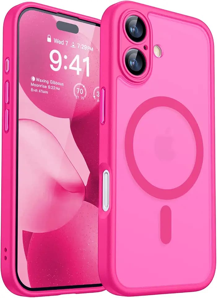 CANSHN Magnetic Shockproof for iPhone 17 Case, Hot Pink