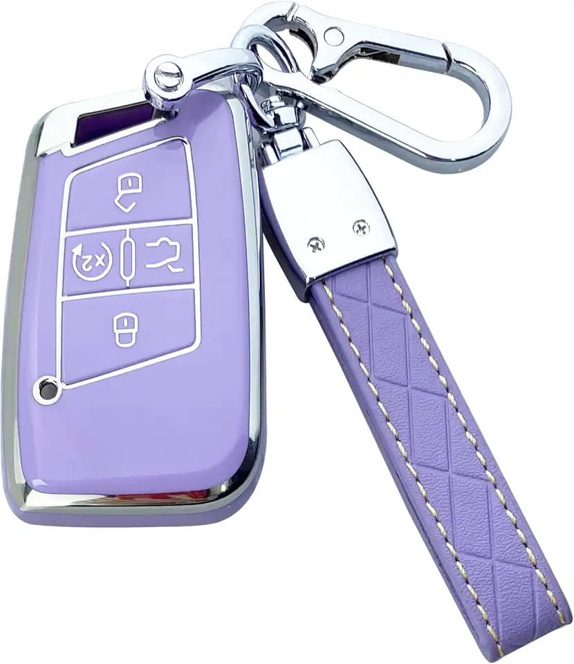 Key Fob Cover Case Compatible with VW Atlas Arteon Golf Jetta Passat Tiguan Taos Skoda Kodiaq Superb Accessories
