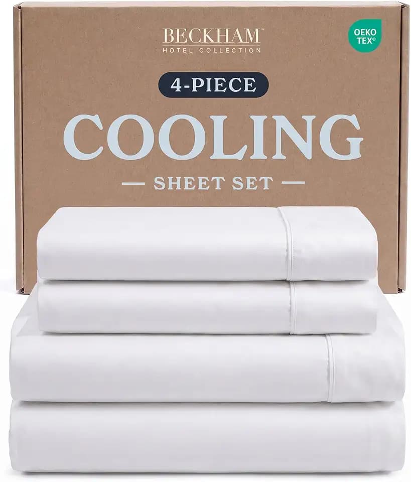 Beckham Hotel Collection Queen 4 Piece Cooling Sheet Set for Hot Sleepers