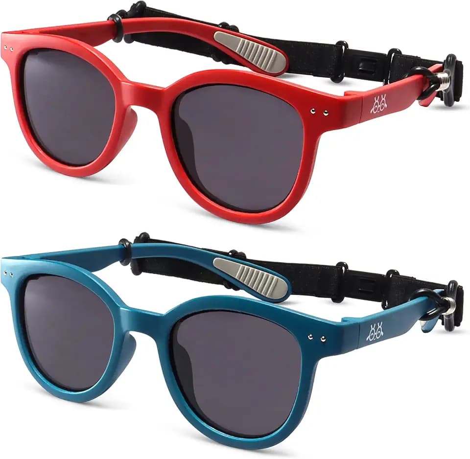 Toddler Kids Sunglasses for Boys Girls Age 2-12 Polarized UV400 with Strap