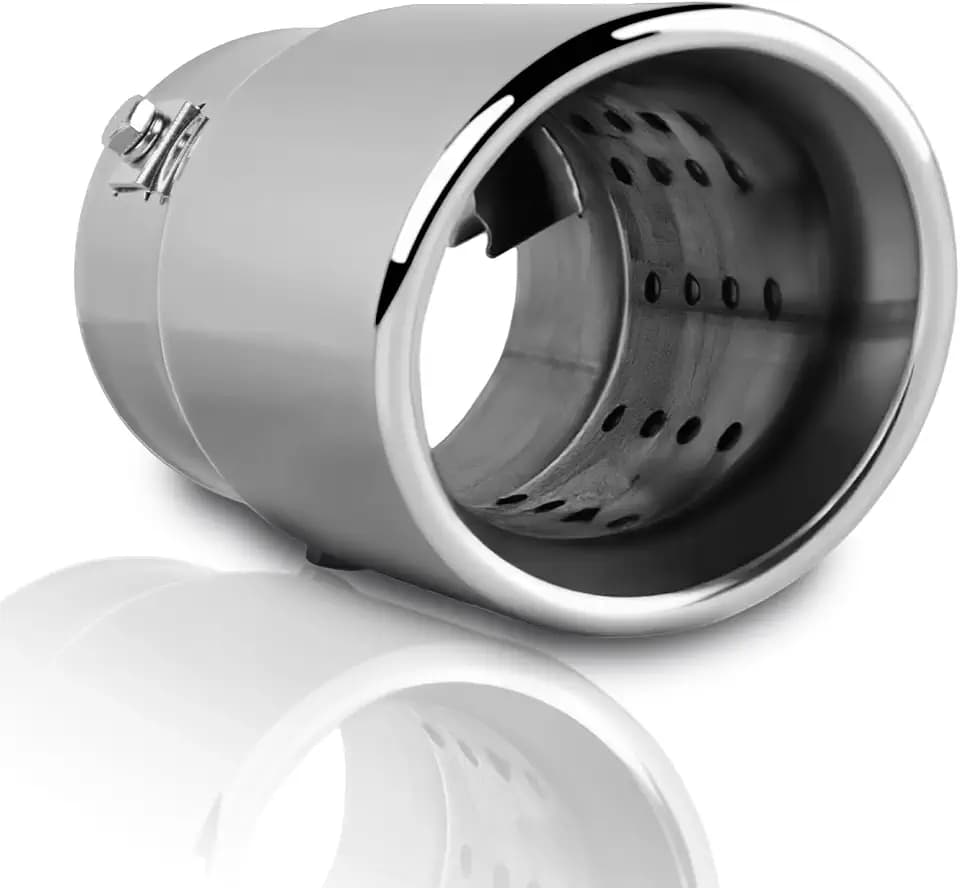 MuHize Adjustable 1.5-2 Inch Inlet Exhaust Tip, 3.5" Outlet 6" Long Pipe