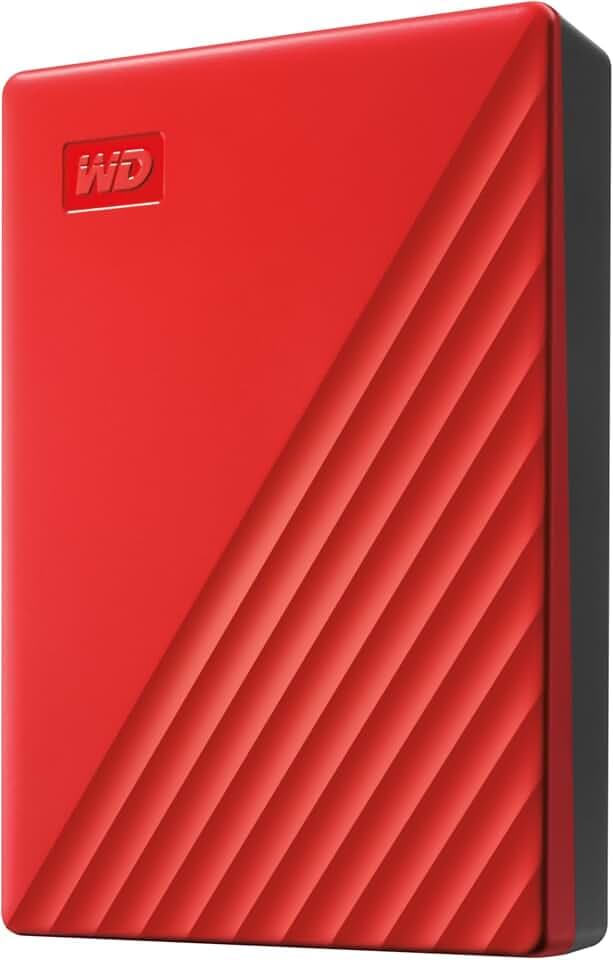 WD My Passport externe Festplatte 6 TB (mobiler Speicher, schlankes Design, herunterladbare Software, automatische Backups, Passwortschutz) Rot - auch kompatibel mit PC, Xbox und PS4