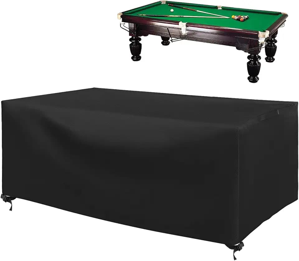 CHINCHILLA 7/8/9 ft Pool Table Cover, Waterproof Sunscreen Billiard Cover Polyester Fabric ，for Snooker Billiard Table Cover