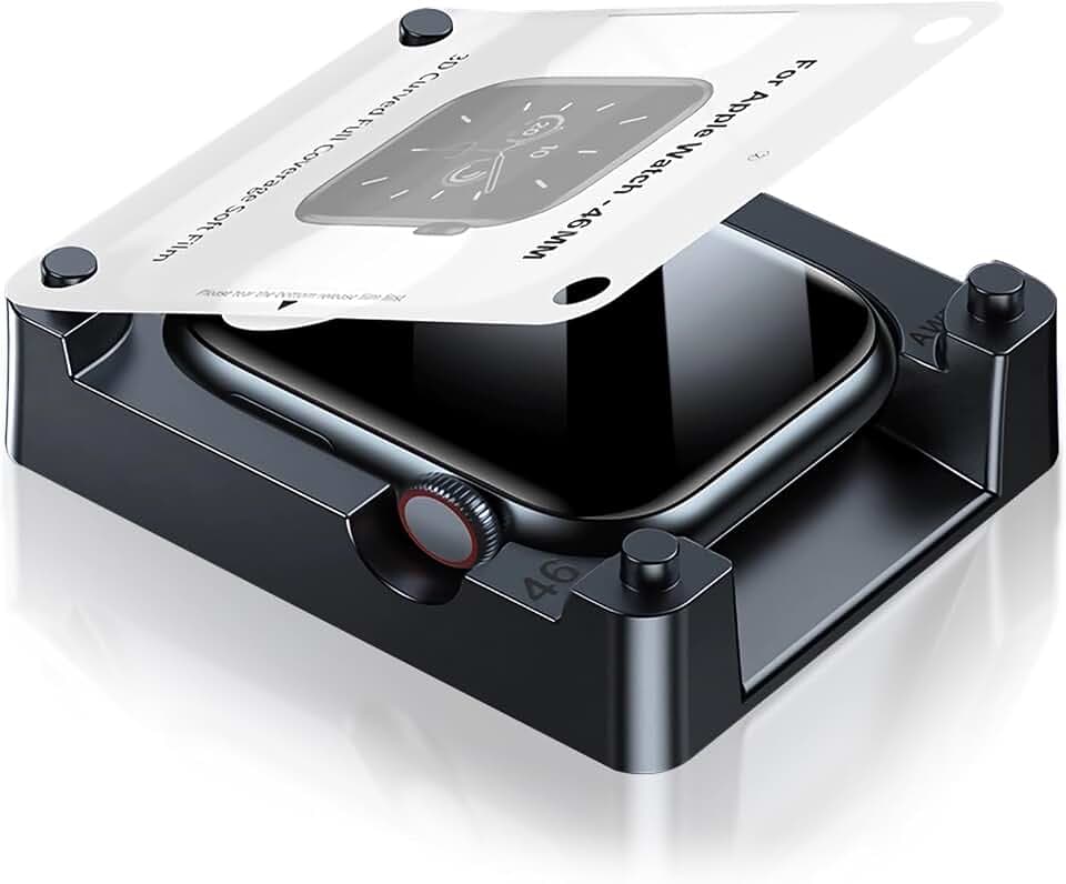 Uluck 8 Stück Schutzfolie Kompatibel mit Apple Watch Series 11 (2025)/Series 10 46mm, mit Auto-Ausrichtungskit, Einfache Installation,Selbstheilungsfähigkeit, Blasenfreie, Wasserdicht, Kratzfest