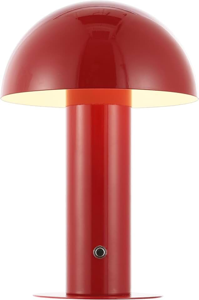 JONATHAN Y Boletus Mushroom Desk Lamp 10.75" Metal LED, Red