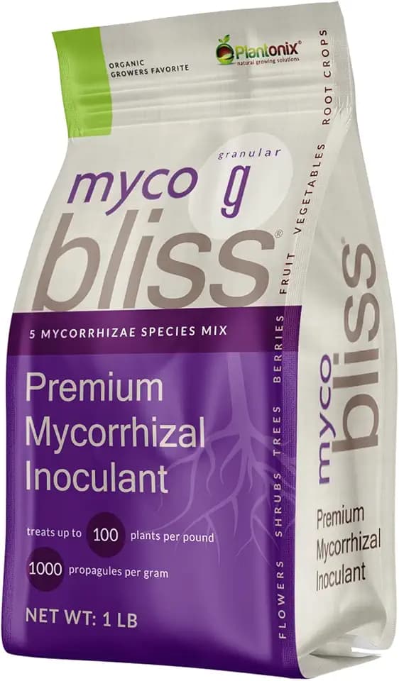 Myco Bliss Granular (1lb) - Mycorrhizal Fungi for Plants - 5 Strain Mycorrhizal Inoculant with 1000 Propagules Per Gram - Highly Concentrated Mycorrhizae for Plants, Potting Soil, & Garden Soil