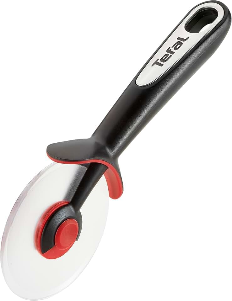 Tefal Ingenio K20711 Pizzaschneider | Durchmesser 30 cm | Material: Kunststoff |Leicht zu reinigen | Spülmaschinengeeignet | Farbe: Schwarz/Rot, 29.8 x 13.2 x 8.8 cm