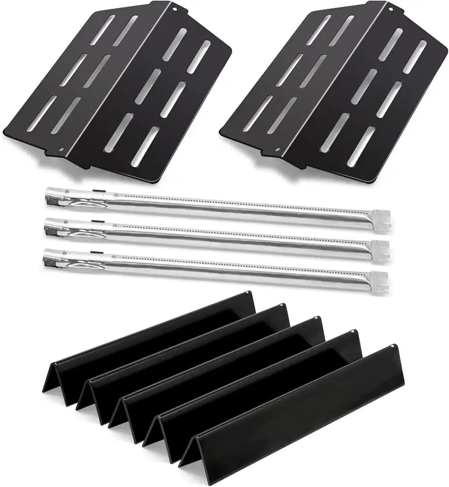 Grill Parts for Weber Genesis 300 Series Grills with Front Control Knob, Genesis E310 E320 E330 S310 S320 S330, 7620 Flavorizer Bars 65505 Heat Deflectors and 62752 Burner Tubes