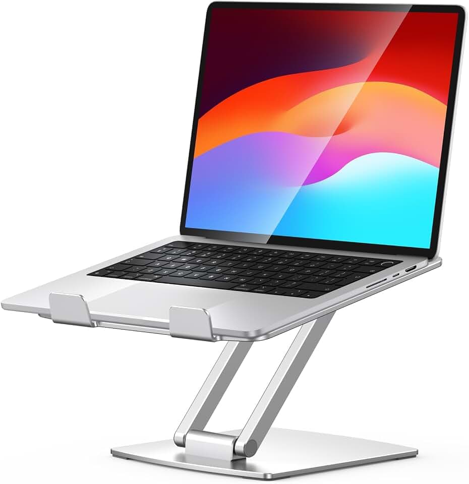 CIRYCASE Laptop Ständer, Aluminium Ergonomischer Laptop Stand, Laptopständer Höhenverstellbar Faltbar, Belüftet Kühlung & Tragbar Notebook Ständer Kompatibel mit MacBook Air/Pro, Allen Laptops 10-16"
