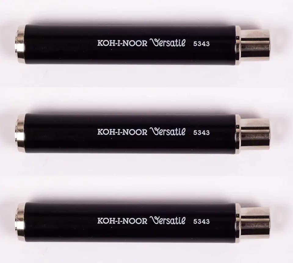 KOH-I-NOOR 5343 - Kreidehalter aus Metall für runde 9-10 mm Kreide, schwarz - 3 STÜCK