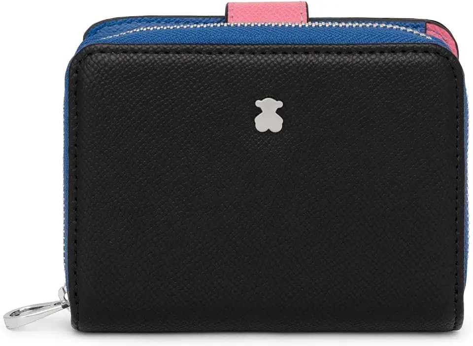 TOUS 2001689951, New Dubai Saf Tri-Schwarz, kleine Damen-Brieftasche