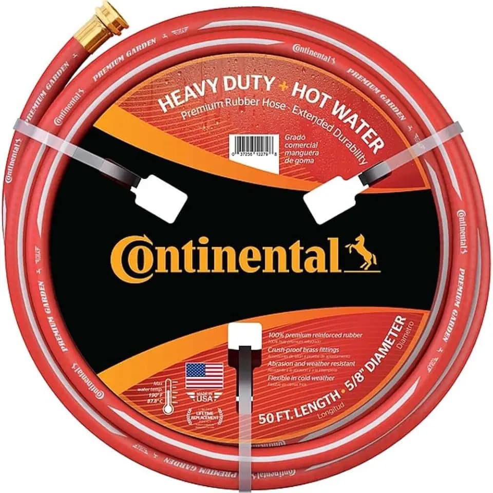 Continental ContiTech Roter Heißwasser-Gartenschlauch, 1,6 cm ID x 15,2 m Länge