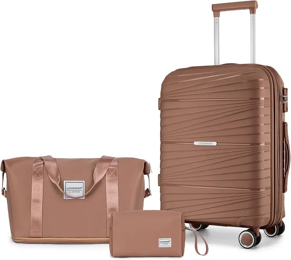 LARVENDER Carry On Luggage 22x14x9 Airline Approved, Suitcases with Wheels