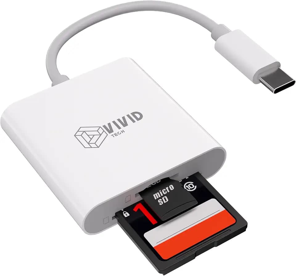 SD Card Reader for iPhone17/16/15 Pro Max/iPad/MacBook, Android Phones