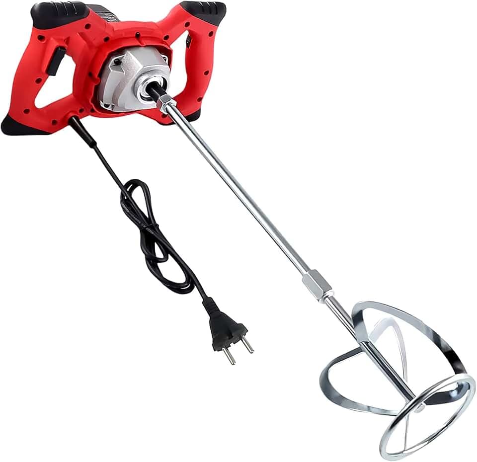 Mörtelrührer Rührwerk (2100W, 0-800r/min Drehzahl, 6 einstellbaren Geschwindigkeiten, Arretierbarer Schalter), Rührgerät Mörtel für Industrie und Haushalt