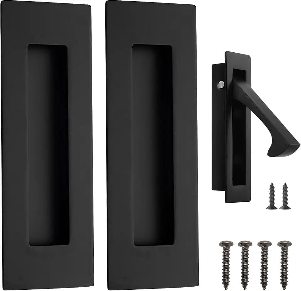 Malimali 6 Inch Pocket Door Handles and Edge Pull Set, Pocket Door Hardware