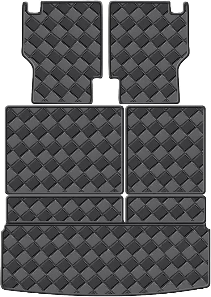 Cargo Mat for 2018-2024 Ford Expedition/Lincoln Navigator 7 Seats (2 Row Bucket Seat) Trunk Mat & 2ND+3RD Row Rear Backrest Mat, All Weather Rear Cargo Liner Back Seat Cover Protector