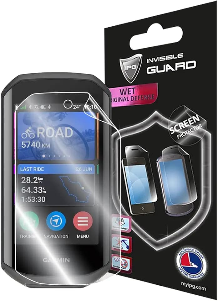 IPG for Garmin Edge 1050 GPS Bike Computer Hydrogel Screen Protector (2 Units) Invisible HD Clear Film Anti Scratch Guard-Smooth/Self-Healing/Bubble Free for 1050
