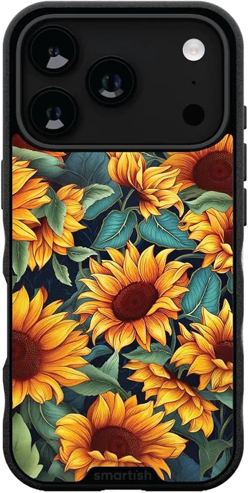 Smartish® iPhone 18 Pro/17 Pro MagSafe Case - Gripmunk [Slim + MagSafe + Protective] - Sunflower Power - Drop Tested 6FT - Wireless Charging - Floral Case for Women