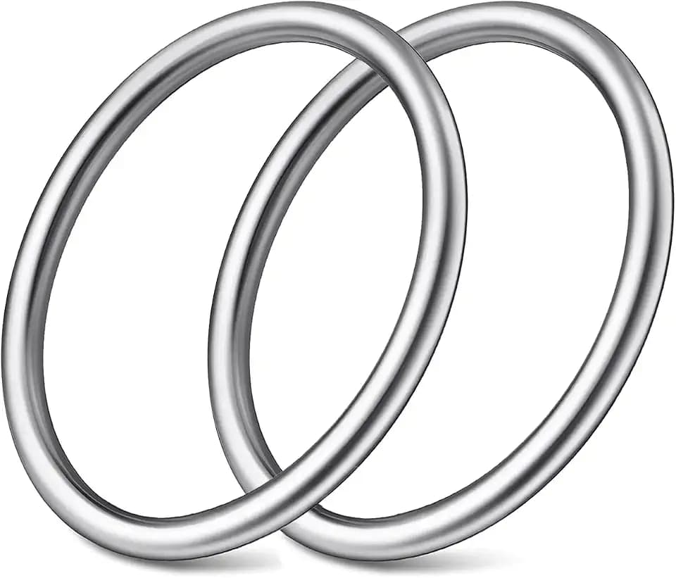 KIBBEH Edelstahl O-Ringe 100 mm nahtlos verschweißt für Makramee
