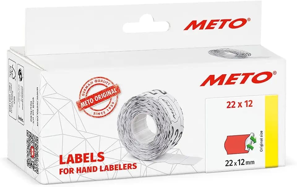 METO Preisauszeichner Etiketten 22 x 12 mm, rot, ablösbar, 6.000 Stück