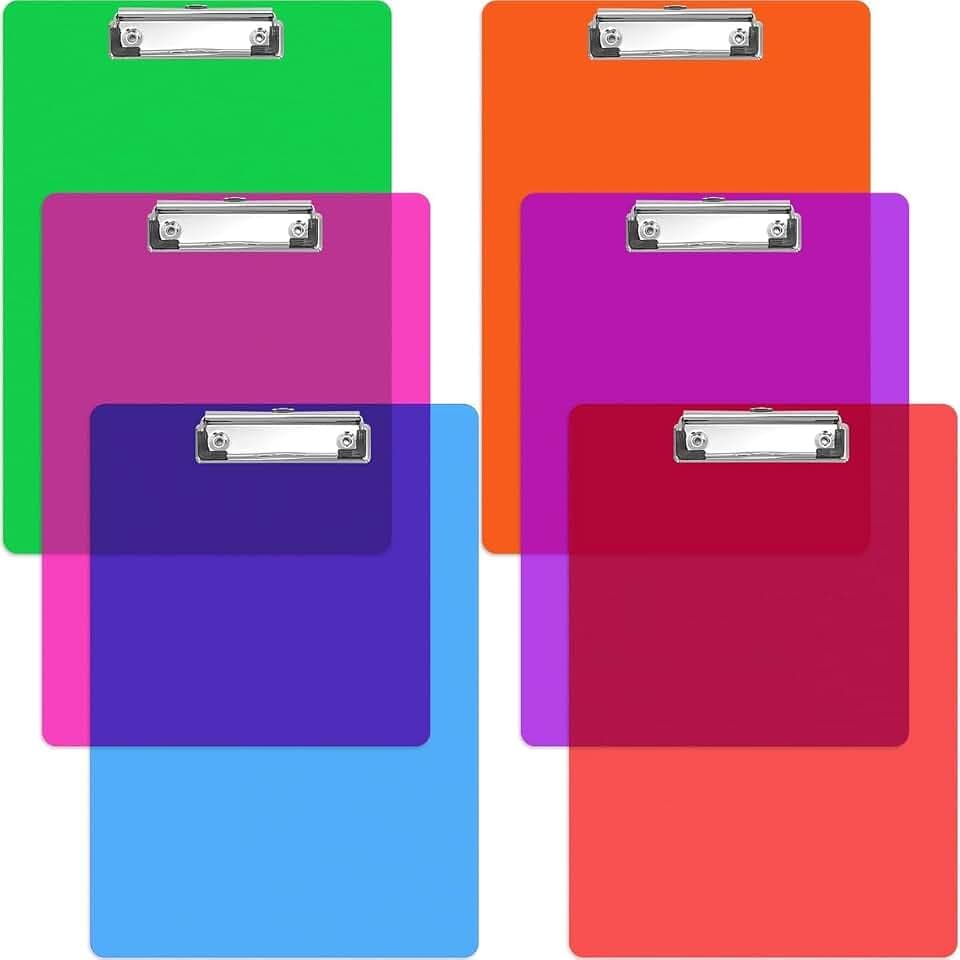 6 Stück Klemmbrett A4, 6 Farben, 30,5 X 22,9 Cm