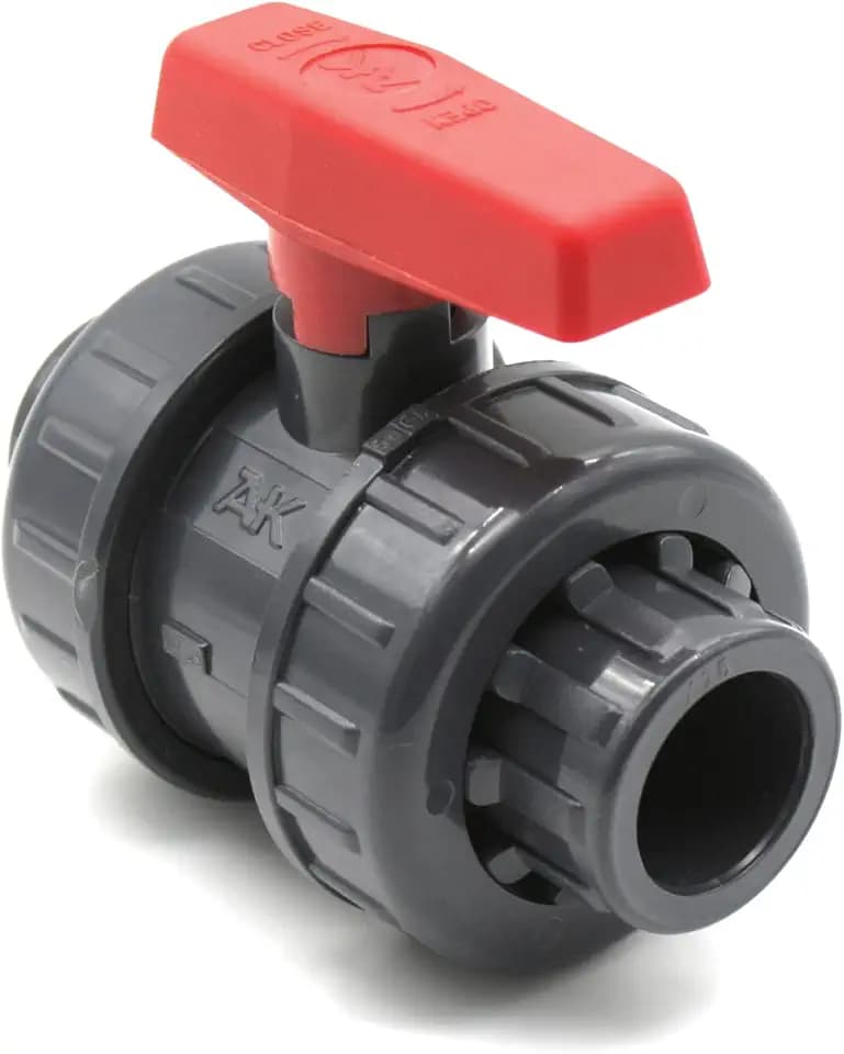 DOJA Barcelona | PVC-Ventil 25 | Doppelter Wasserhahn zum Kleben | Ø 25 mm x PN 10 | Kugelventil aus PVC | für Kunststoffwanne, Anschluss Gartenschlauch, Poolpumpe, Kleber etc.