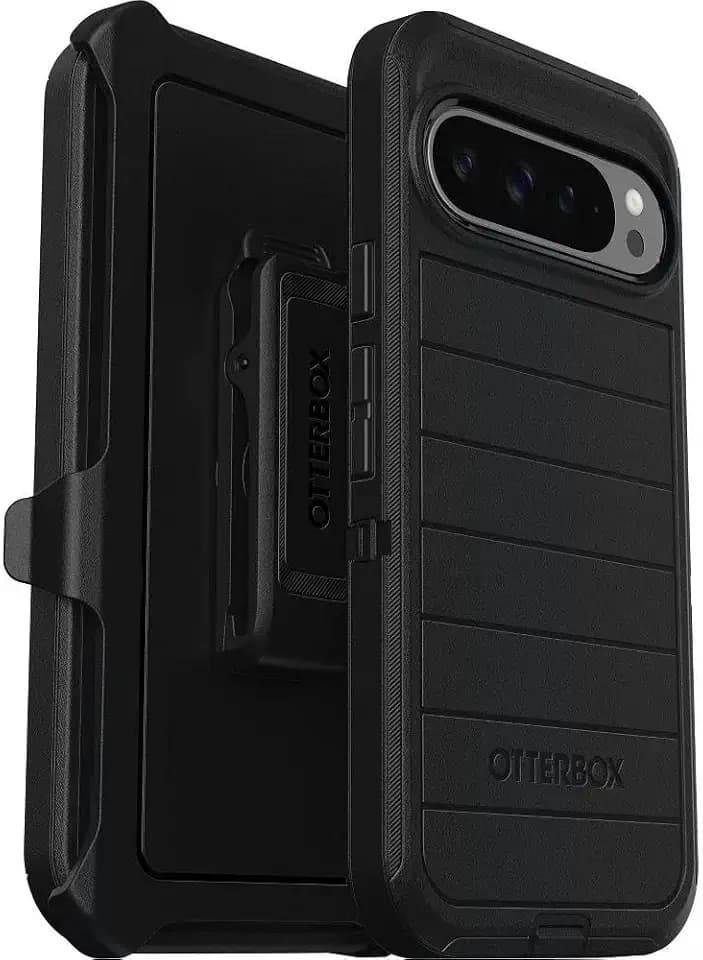 OtterBox Google Pixel 9 Pro XL (Only) - Defender Series Case - Black - Rugged & Durable - with Port Protection - Includes Holster Clip Kickstand - Microbial Defense Protection - Non-Retail Packaging