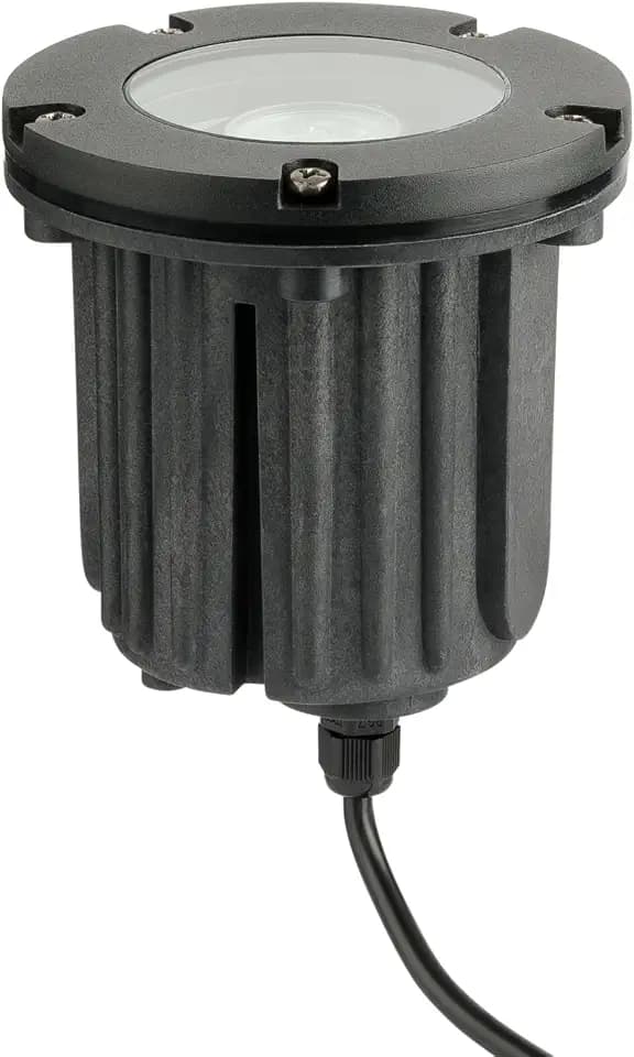 Kichler In-Ground MR16 with Black Brass Trim 12V Drop-in Fixture, Landscape Lighting, (5" x 5"), 15495BKB