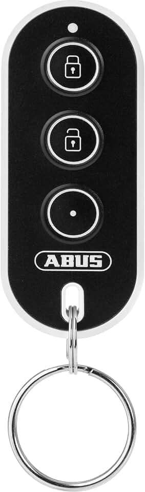 ABUS Fernbedienung für die Funk-Alarmanlage Smartvest Pro - zur Bedienung der Einbruchmelder - für den Schlüsselbund geeignet - Zusatz-Taste für Panik-Alarm oder Start Komfort-Szenario - weiß, schwarz