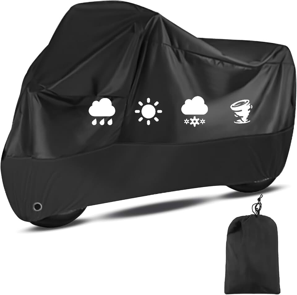 Motorrad Moped Abdeckplane,210D Wasserfestes Motorcycle Cover 245x105x125cm