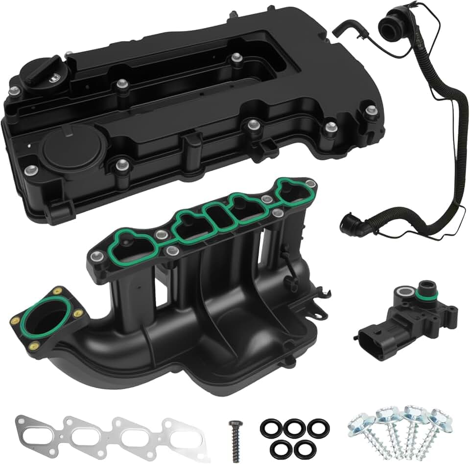 Engine Intake Manifold & Valve Cover Kit Compatible with Chevy Cruze Sonic Trax Volt Buick Encore 1.4L 2011-2021 Replace 615-380 55573746 55577314 25198498 25200449