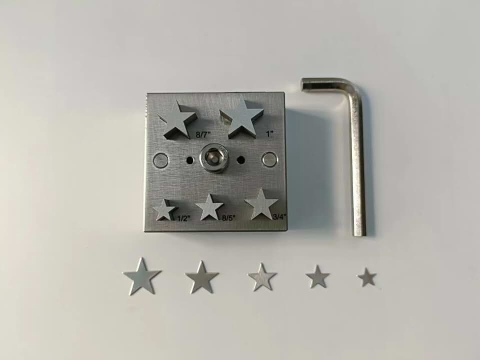 Disc Cutter Star 5 Punches, Stars Shaped Jewelry Making Forming Tools, 5mm to 31mm 5 Punches Metal Die Cutting Tools, Star Shape Cutting Tool for Various Metals Made in USA
