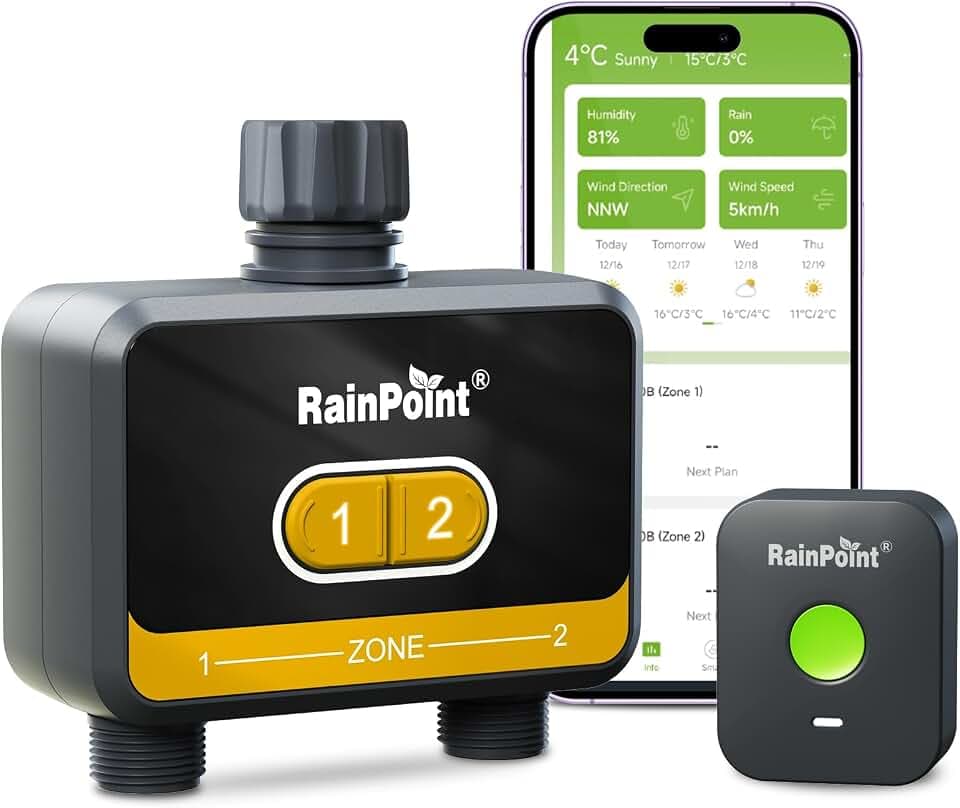 RainPoint WiFi Water Timer for Garden Hose,Yellow