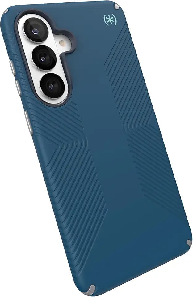 Speck Samsung Galaxy S26+ Presidio2 Grip + Magnet Case - Deep Sea/Silver Metallic/Spell Blue